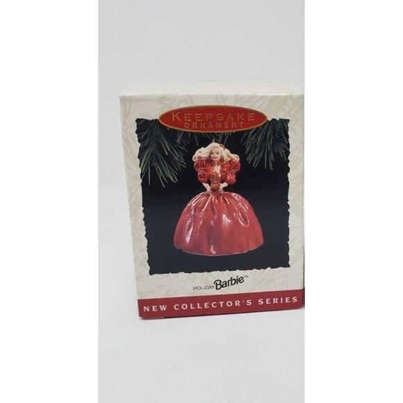 1993 Hallmark Holiday Barbie Red Dress #1 Christmas Tree Holiday Ornament - Picture 1 of 4